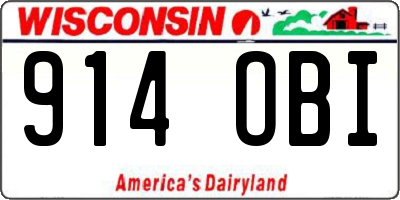 WI license plate 914OBI