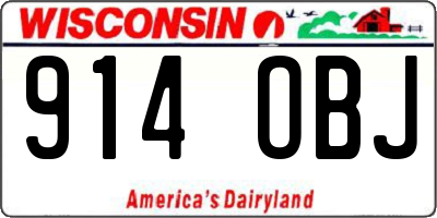 WI license plate 914OBJ