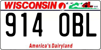 WI license plate 914OBL