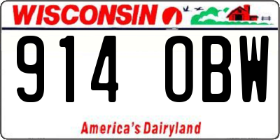WI license plate 914OBW