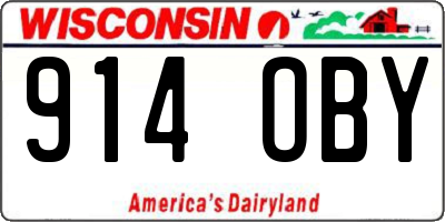 WI license plate 914OBY