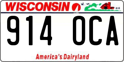 WI license plate 914OCA
