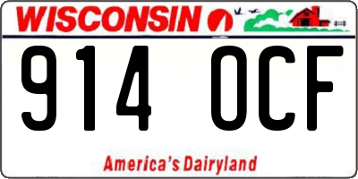 WI license plate 914OCF