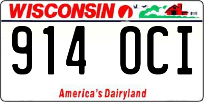 WI license plate 914OCI