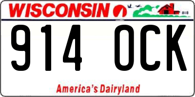 WI license plate 914OCK