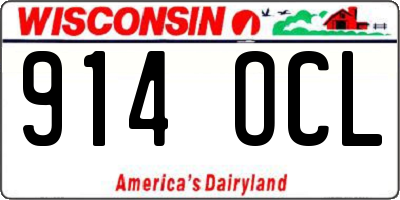 WI license plate 914OCL