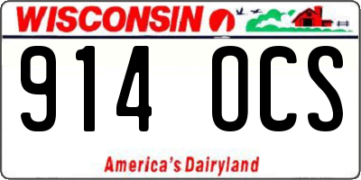 WI license plate 914OCS