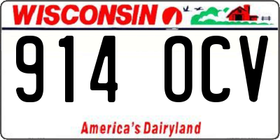 WI license plate 914OCV
