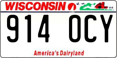 WI license plate 914OCY