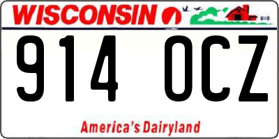WI license plate 914OCZ