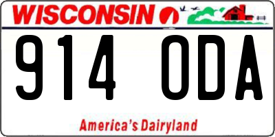 WI license plate 914ODA