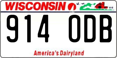 WI license plate 914ODB