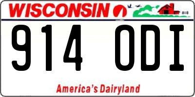 WI license plate 914ODI