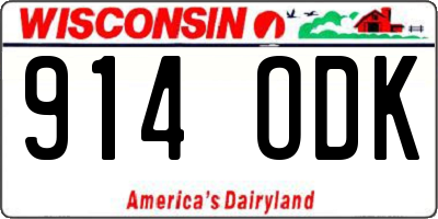WI license plate 914ODK
