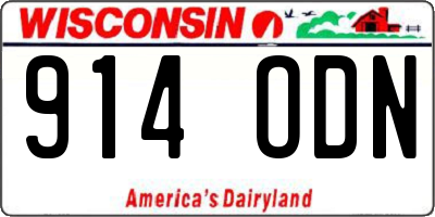 WI license plate 914ODN
