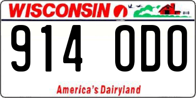 WI license plate 914ODO