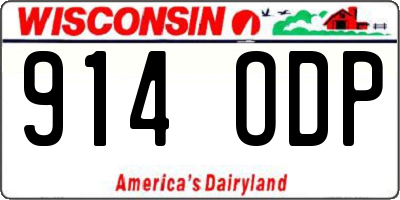 WI license plate 914ODP