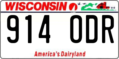 WI license plate 914ODR