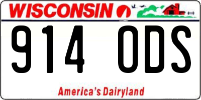 WI license plate 914ODS