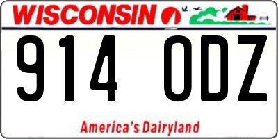 WI license plate 914ODZ