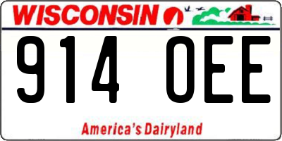 WI license plate 914OEE