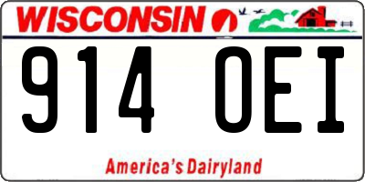 WI license plate 914OEI