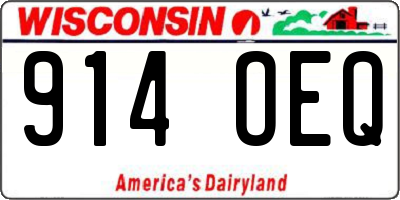 WI license plate 914OEQ