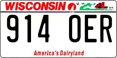WI license plate 914OER