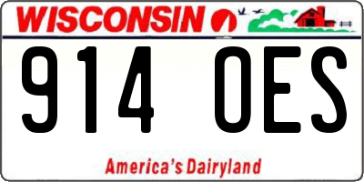 WI license plate 914OES