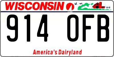 WI license plate 914OFB