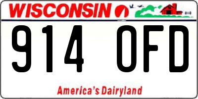 WI license plate 914OFD