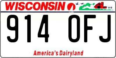 WI license plate 914OFJ