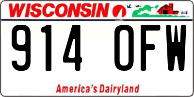 WI license plate 914OFW