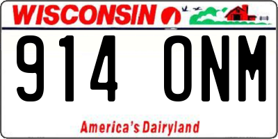 WI license plate 914ONM