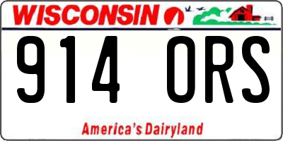 WI license plate 914ORS