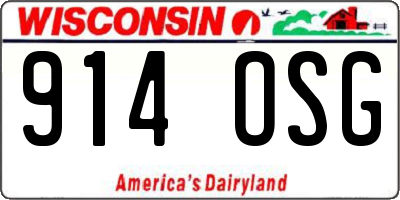 WI license plate 914OSG