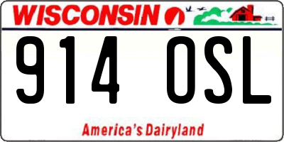 WI license plate 914OSL