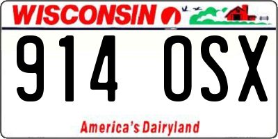 WI license plate 914OSX