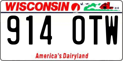 WI license plate 914OTW