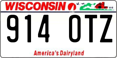 WI license plate 914OTZ