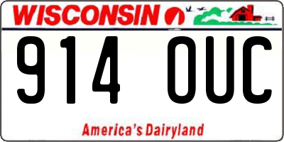 WI license plate 914OUC