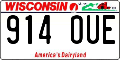 WI license plate 914OUE