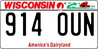 WI license plate 914OUN