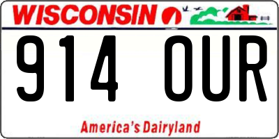 WI license plate 914OUR