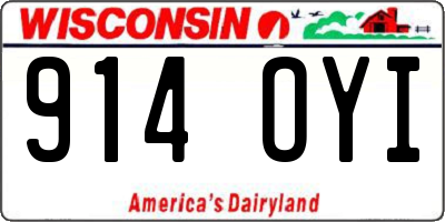 WI license plate 914OYI