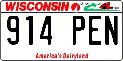 WI license plate 914PEN