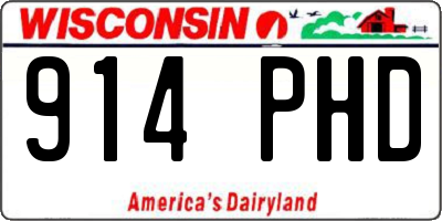 WI license plate 914PHD