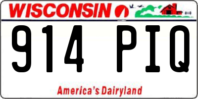 WI license plate 914PIQ
