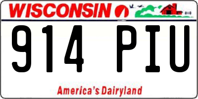 WI license plate 914PIU