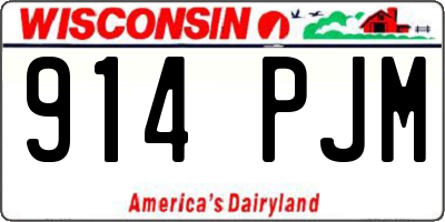 WI license plate 914PJM